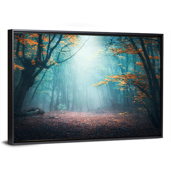Mystical Forest in Autumn Canvas Wall Art