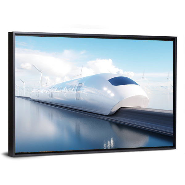 Speedily Futuristic Monorail Train Canvas Wall Art