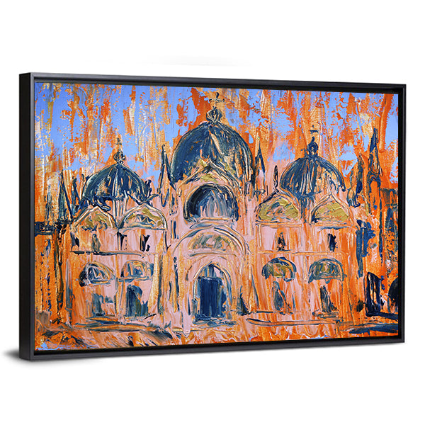 San Marco Square Church, Venice Painterly Study Canvas Wall Art