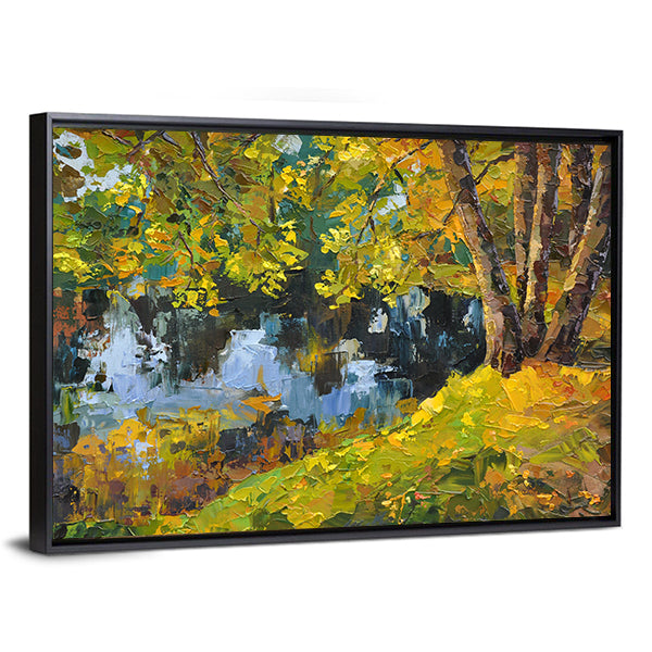 Autumn Day On The Lake Canvas Wall Art