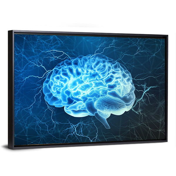 Human Brain Electrical Activity Canvas Wall Art
