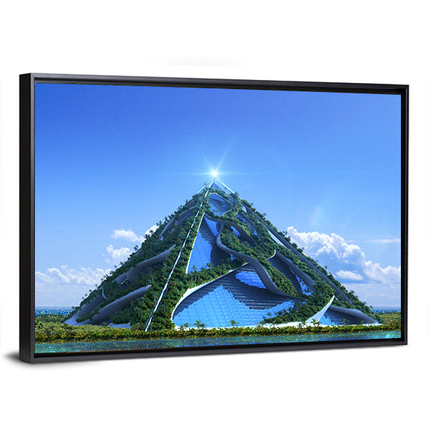 3D  Glass Pyramid Canvas Wall Art