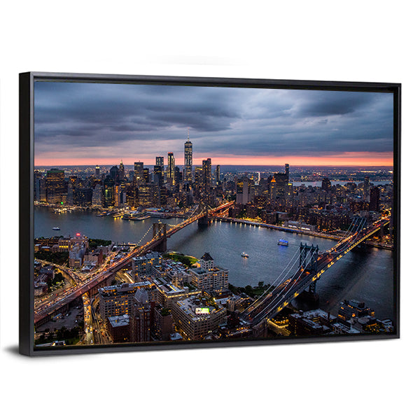 New York City at Night Canvas Wall Art