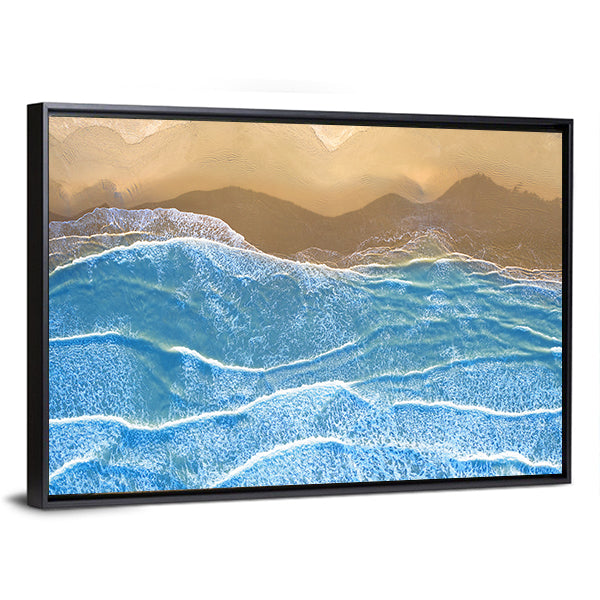 Blue Sea At The Beach Artwork Canvas Wall Art