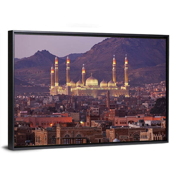 Al Saleh Mosque In Sanaa Yemen Canvas Wall Art
