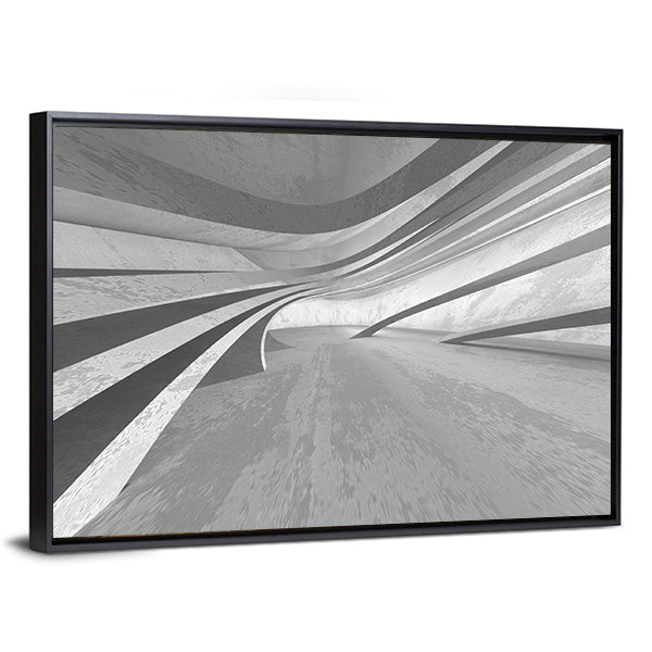 3D Empty Dark Room Canvas Wall Art