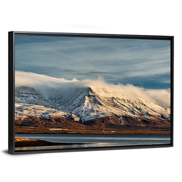 Sunrise From Reykjavik In Iceland Canvas Wall Art