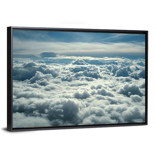 Clouds In Morning From Airplane Canvas Wall Art