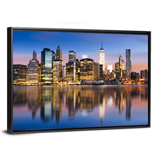 Sunrise Over Manhattan Canvas Wall Art