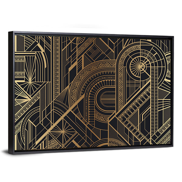 Circles &amp; Ornaments Pattern Canvas Wall Art