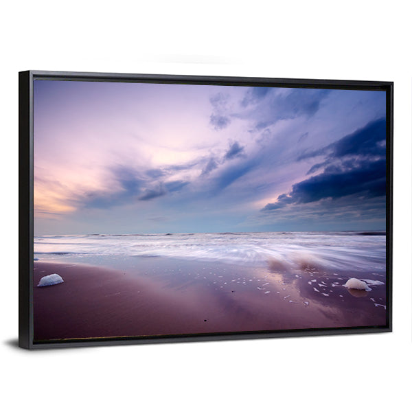 Ocean At Night Canvas Wall Art