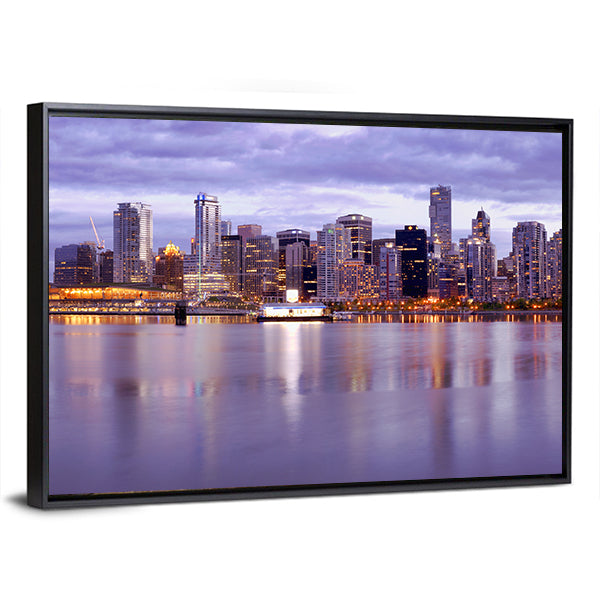 Vancouver Skyline In Canada Canvas Wall Art