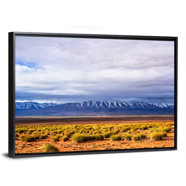 Morocco Desert With Mountains Peaks Canvas Wall Art
