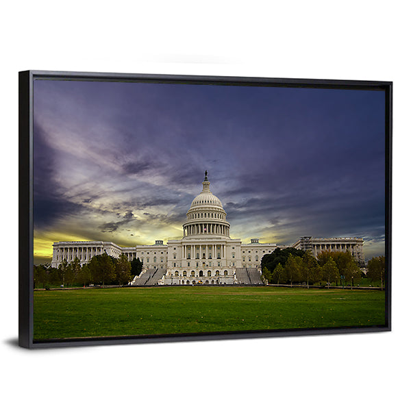 United States Capitol at Sunset Washington Dc Canvas Wall Art