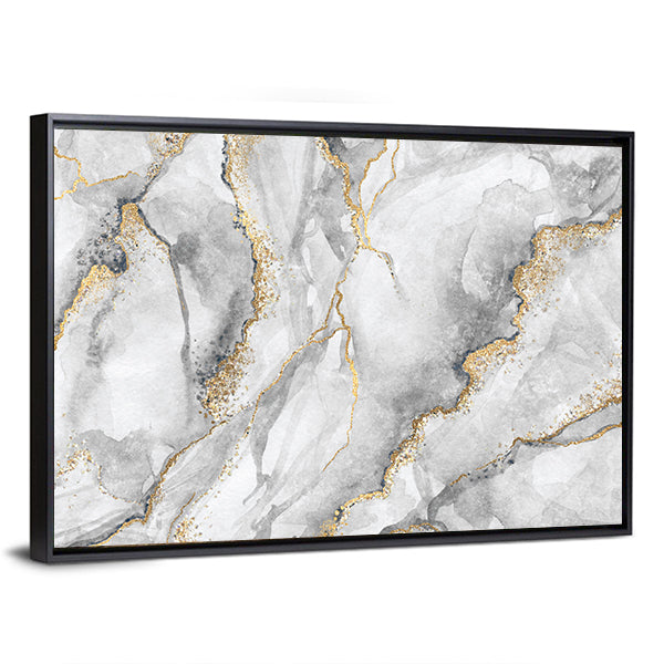 Marble with Gold Veins Canvas Wall Art