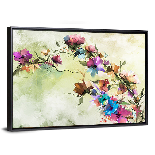 Colorful Abstract Floral Oil Painting Canvas Wall Art