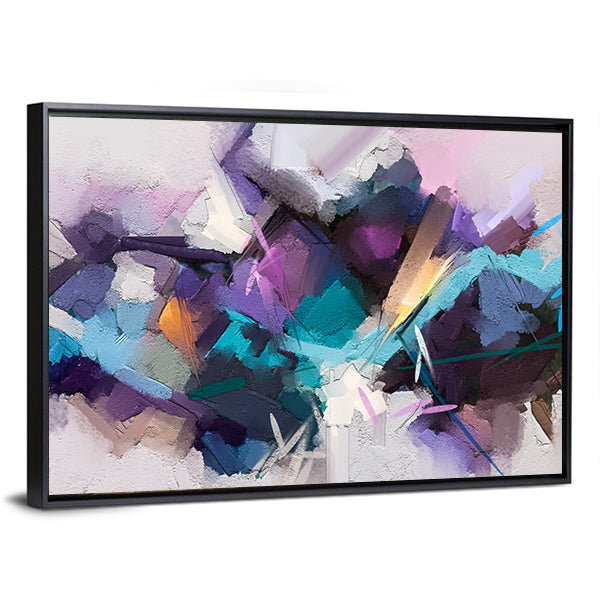 Textured Purple Geometric Abstract Canvas Wall Art