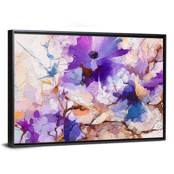 Oil Painted Spring Flowers Canvas Wall Art