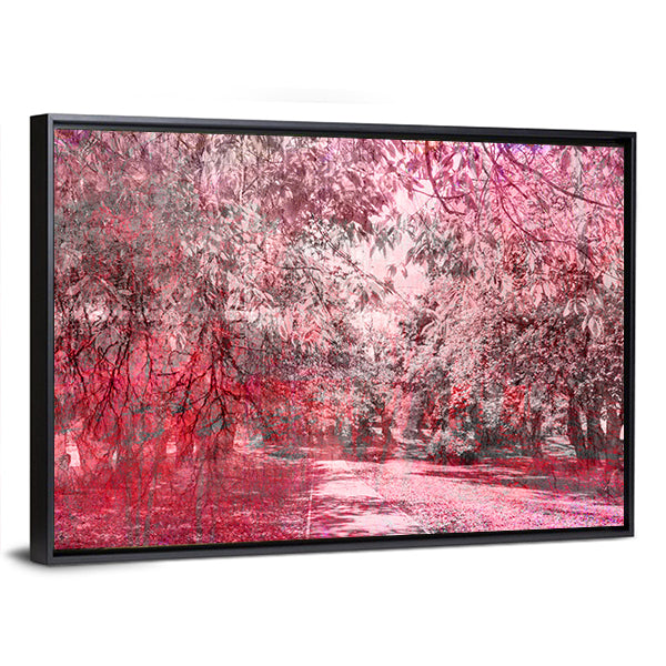 Fantasy Fall Forest Path Canvas Wall Art