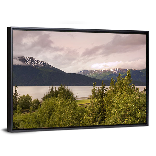 Mountain Lake In Alaska Canvas Wall Art