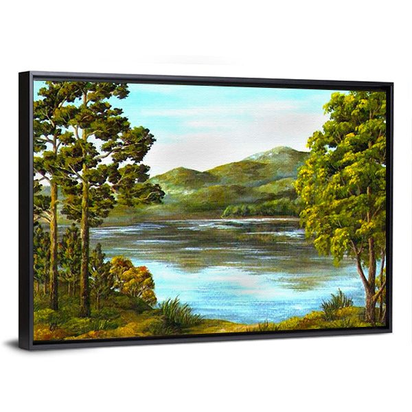 Autumn Mountain Lake Canvas Wall Art