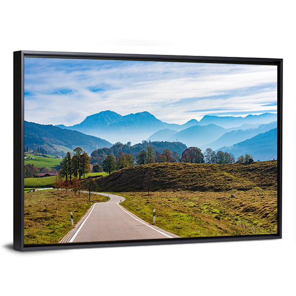 Winding Road in the Bavarian Alps Canvas Wall Art