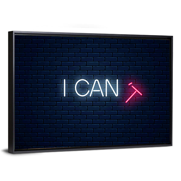 Motivation Quote With Falling T Letter Canvas Wall Art