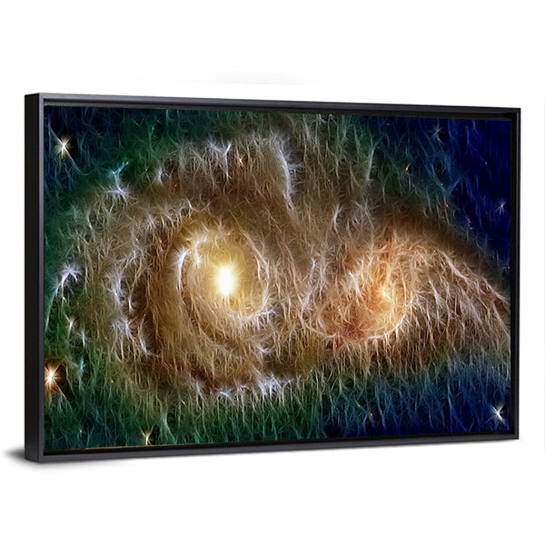 Colliding Fractal Galaxies Canvas Wall Art