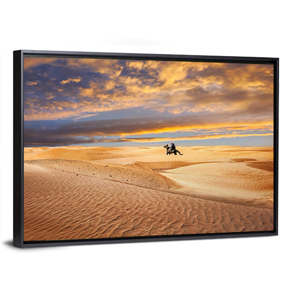 Sahara Desert At Sunrise In Tunisia Canvas Wall Art