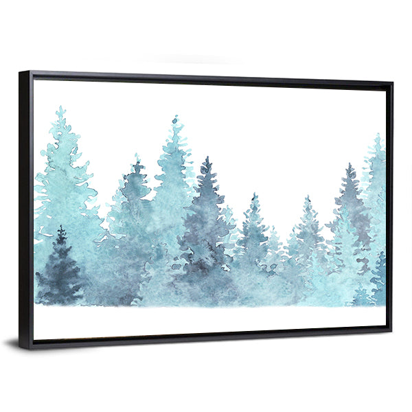 Watercolor Coniferous Forest Canvas Wall Art