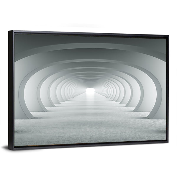 3d White Arch Tunnel Canvas Wall Art