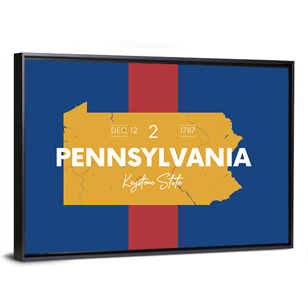 Pennsylvania Typographic Map Canvas Wall Art