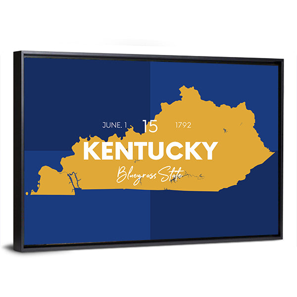 Kentucky State Map Canvas Wall Art