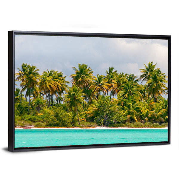 Tropical Palm Trees Island Canvas Wall Art