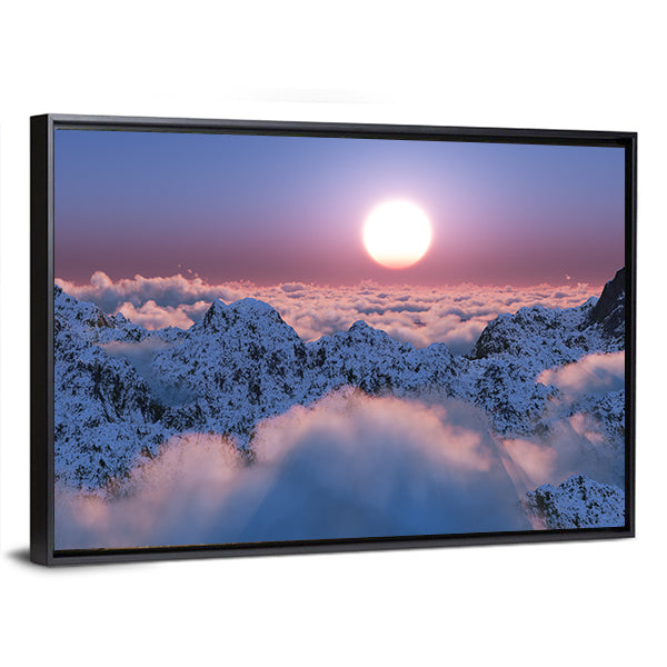 Scenic Mountain Sunset Canvas Wall Art