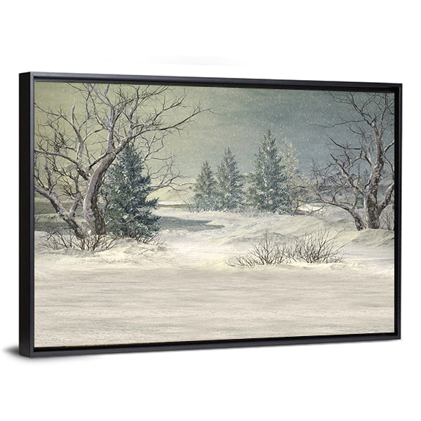 Serene Winter Forest Canvas Wall Art