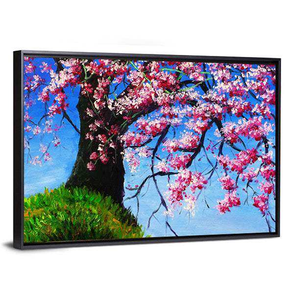 Impasto Cherry Blossom Tree Painting Canvas Wall Art