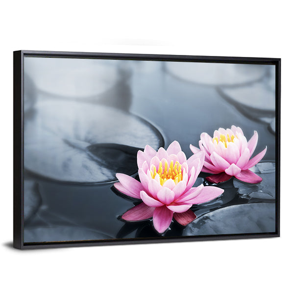 Pink Lotus Blossoms Canvas Wall Art