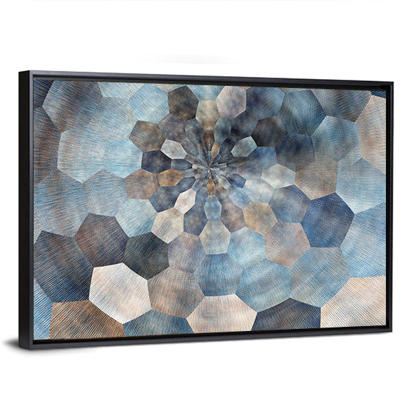 Textured Geometric Spiral Abstract Canvas Wall Art