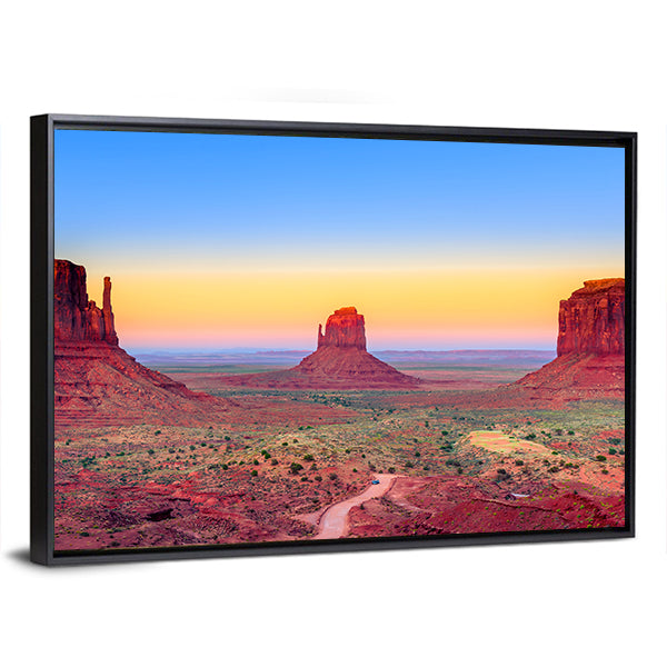 Sunset At Monument Valley In USA Canvas Wall Art