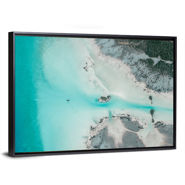 Lagoon Of Seven Colors Lake Bacalar In Mexico Canvas Wall Art