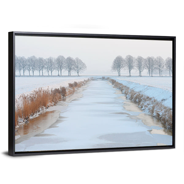 Winter Landscape In Holland Canvas Wall Art