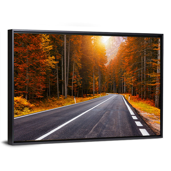 Asphalt Roads In Italian Alps In South Tyrol Canvas Wall Art