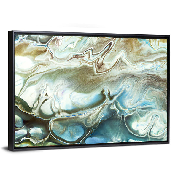 Acrylic Marble Texture with Gold Accents Canvas Wall Art