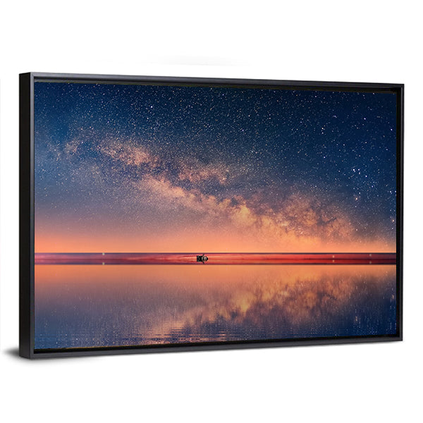 Starry Night Universe At Sea Canvas Wall Art