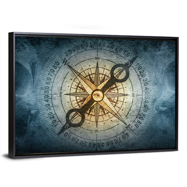 Sailor Skull with Vintage Compass Canvas Wall Art
