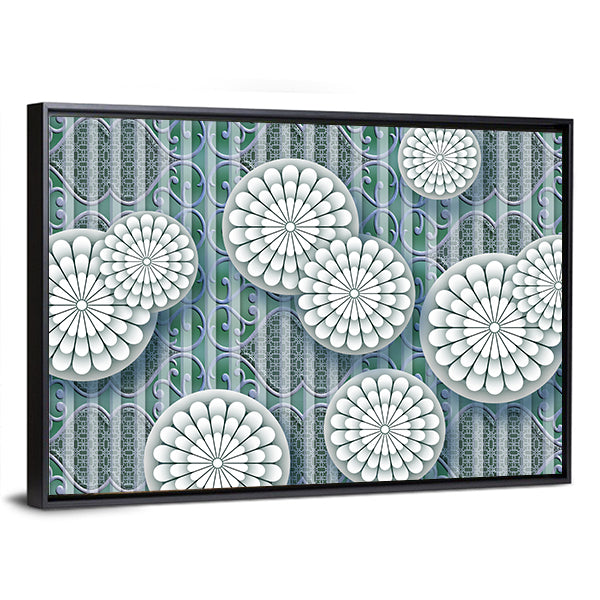 3d White Floral Mural Canvas Wall Art