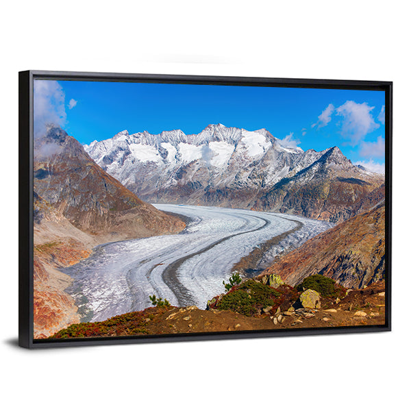 Great Aletsch Glacier, Swiss Alps Canvas Wall Art