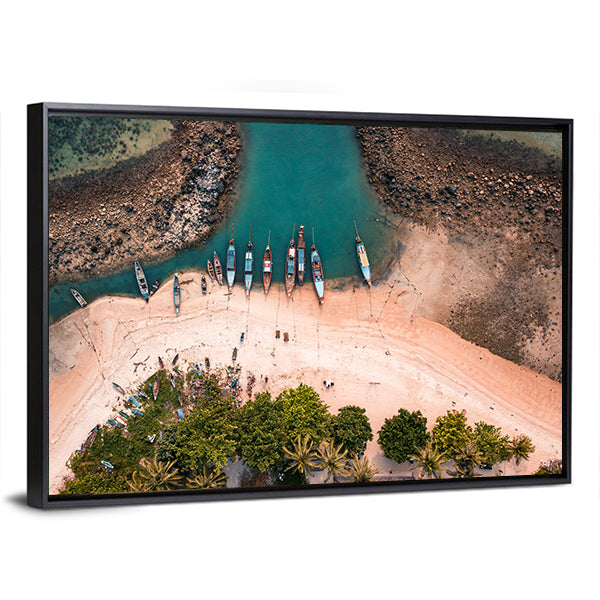 Aerial View Of Fisherman Village In The Island Of Koh Samui, Thailand Canvas Wall Art