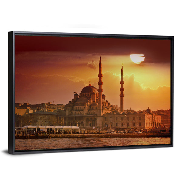 Suleymaniye Mosque At Sunset In Istanbul Canvas Wall Art
